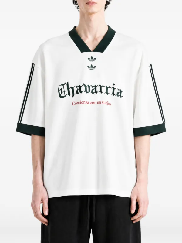 Chavarria /  ロゴ半袖Tシャツ Adidas x Willy Chavarria logo-print V-neck T-shirt | White | FARFETCH