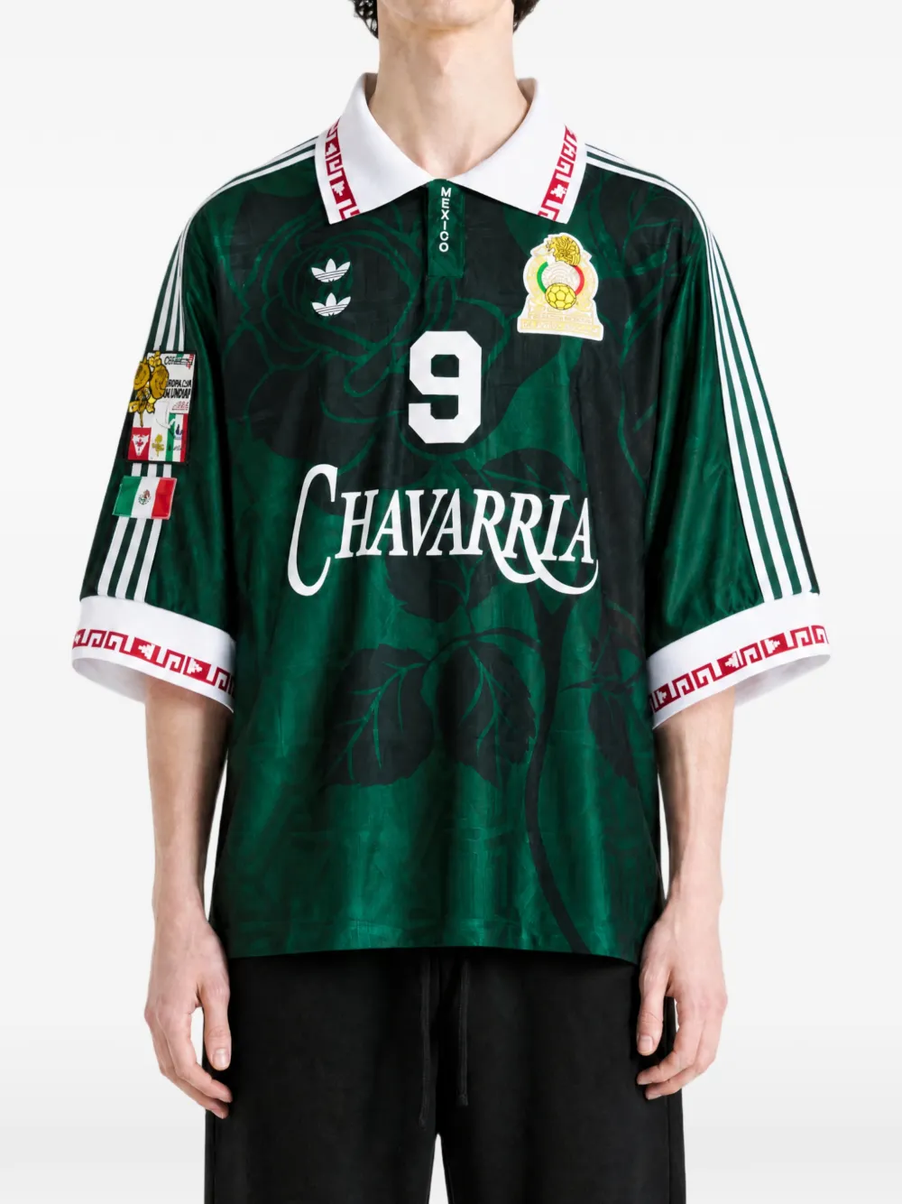 adidas x Willy Chavarria logo-print short-sleeve polo shirt Groen