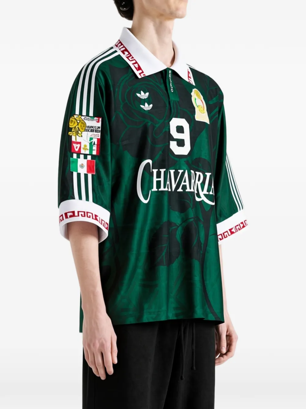 adidas x Willy Chavarria logo-print short-sleeve polo shirt Groen