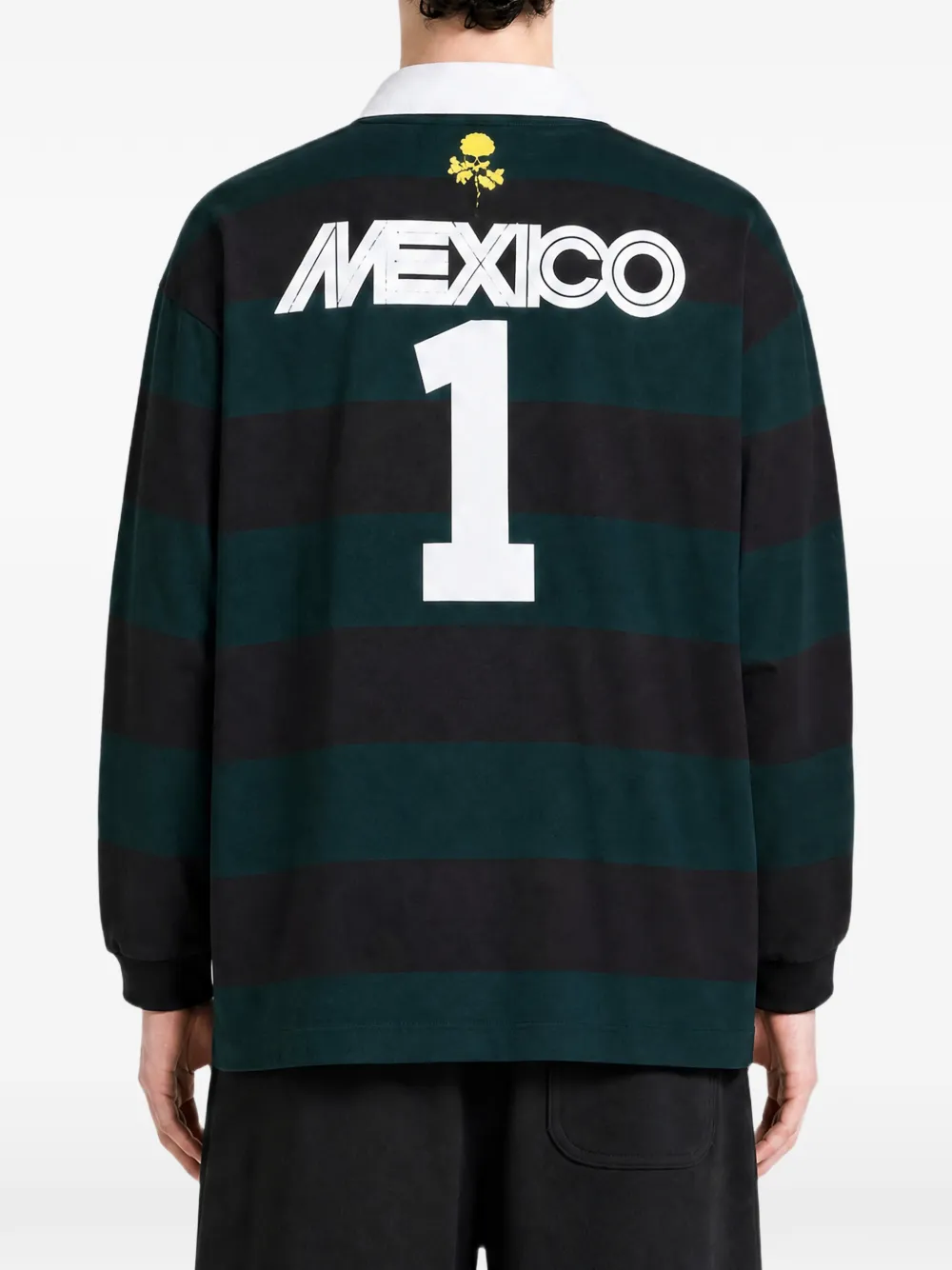 adidas x Willy Chavarria striped long-sleeve rugby polo shirt Groen