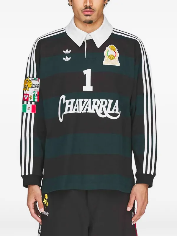Adidas x Willy Chavarria LS Rugby Shirt | Green | FARFETCH