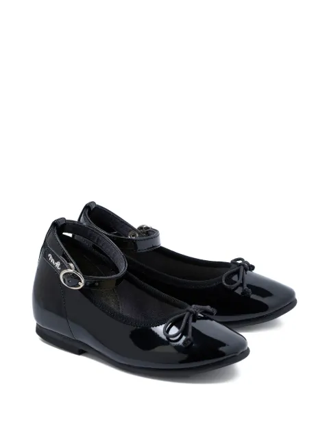 Miki House ankle-strap bow ballet flats