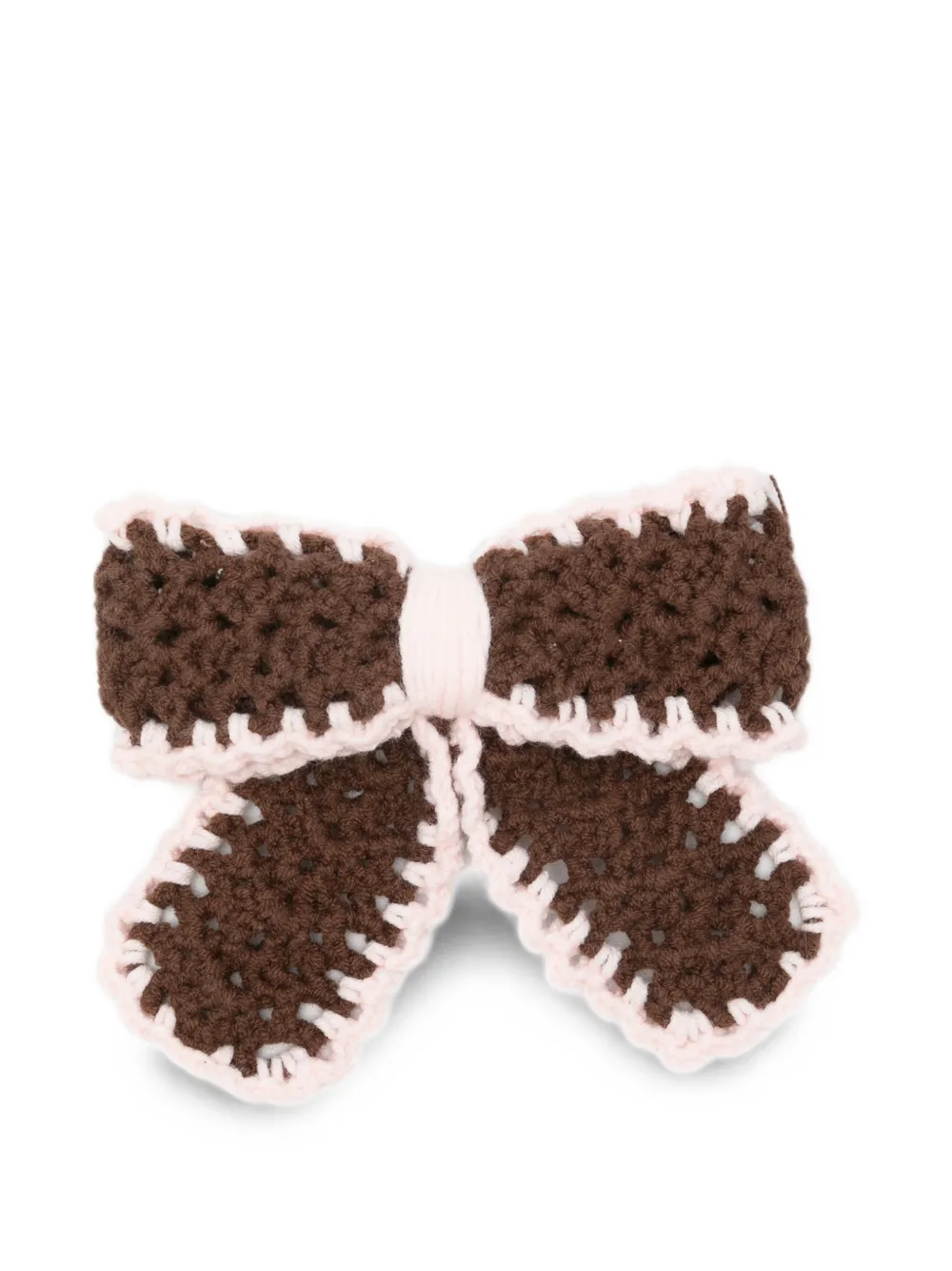 Stine Goya crochet-knit bow hair clip - Marrone