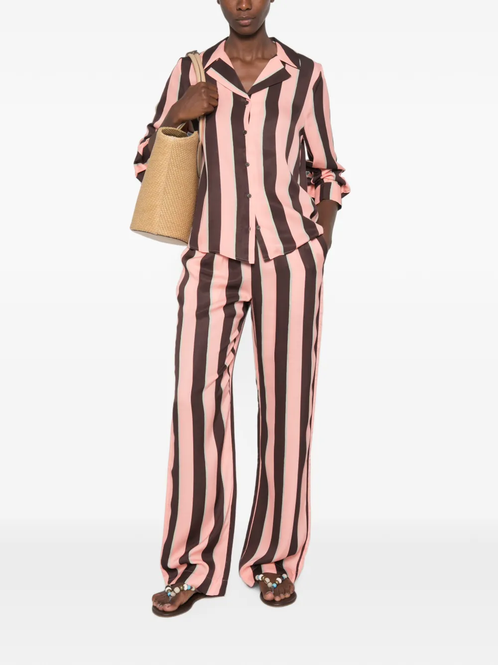 Stine Goya Gestreepte broek Roze