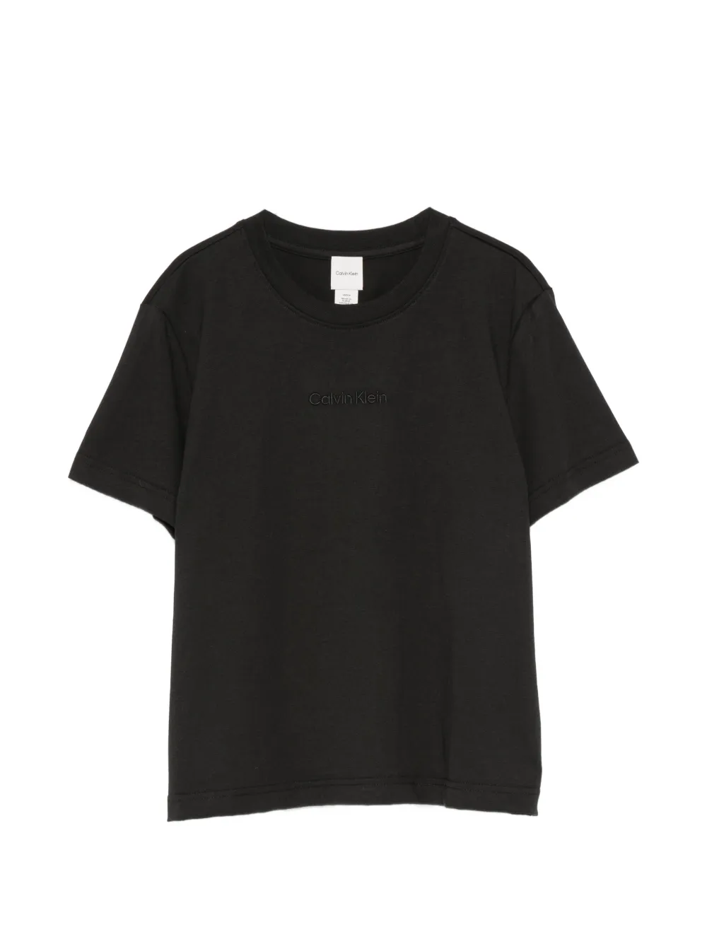 Calvin Klein logo-embroidered T-shirt - Schwarz