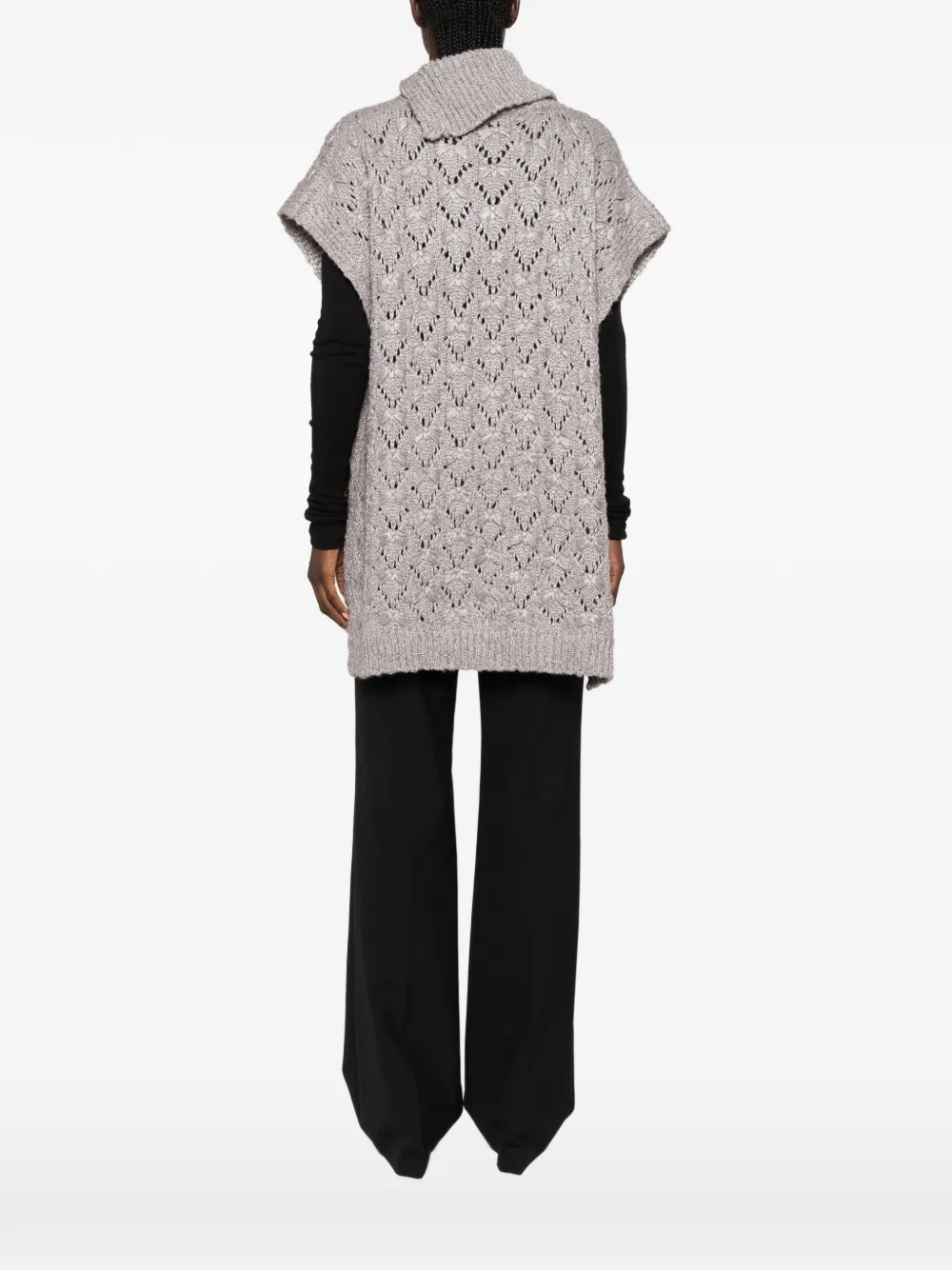 Fabiana Filippi Opengebreide poncho Grijs