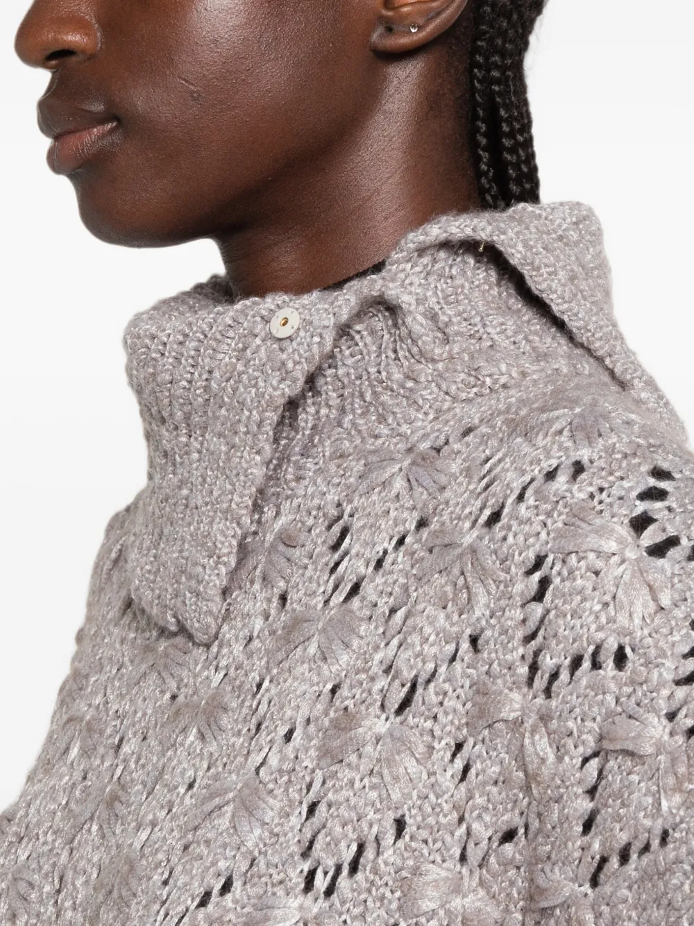 Fabiana Filippi Opengebreide poncho Grijs