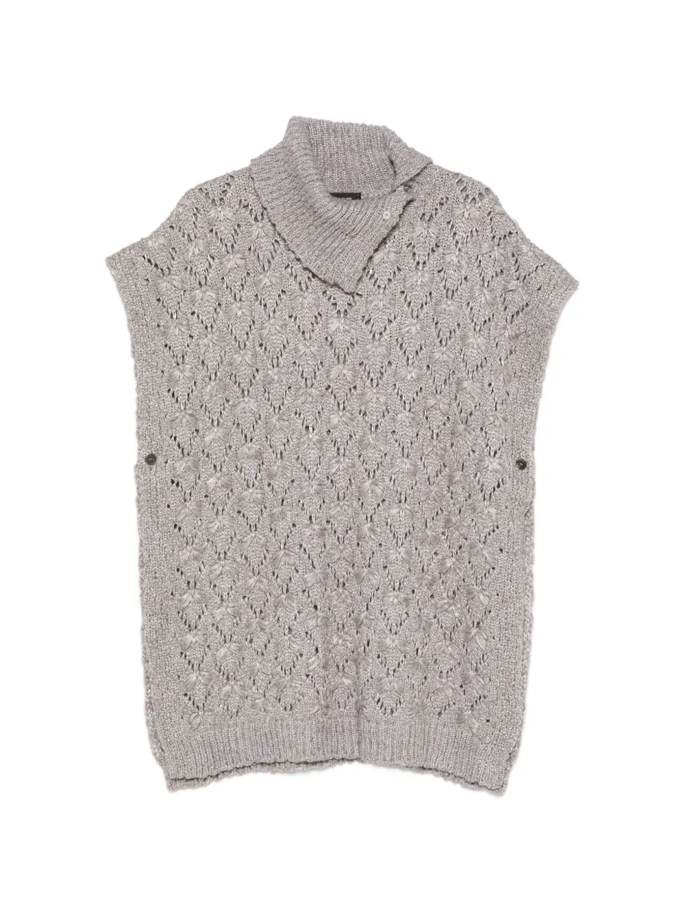 Fabiana Filippi open-knit poncho - Grau
