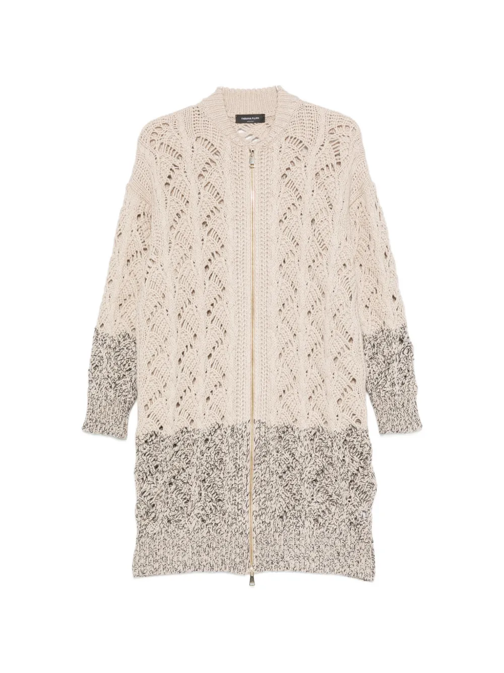 Fabiana Filippi open-knit zip-up cardigan - Neutrals