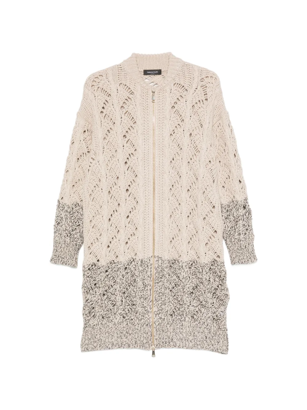 Fabiana Filippi open-knit zip-up cardigan - Toni neutri