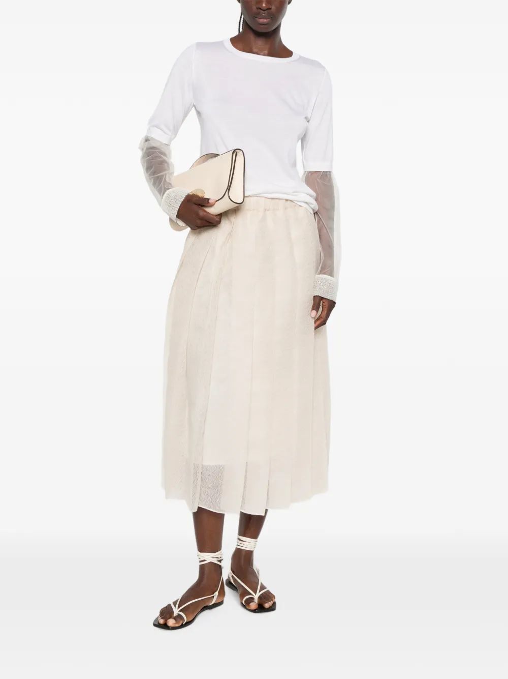Fabiana Filippi Geplooide midi-rok Beige