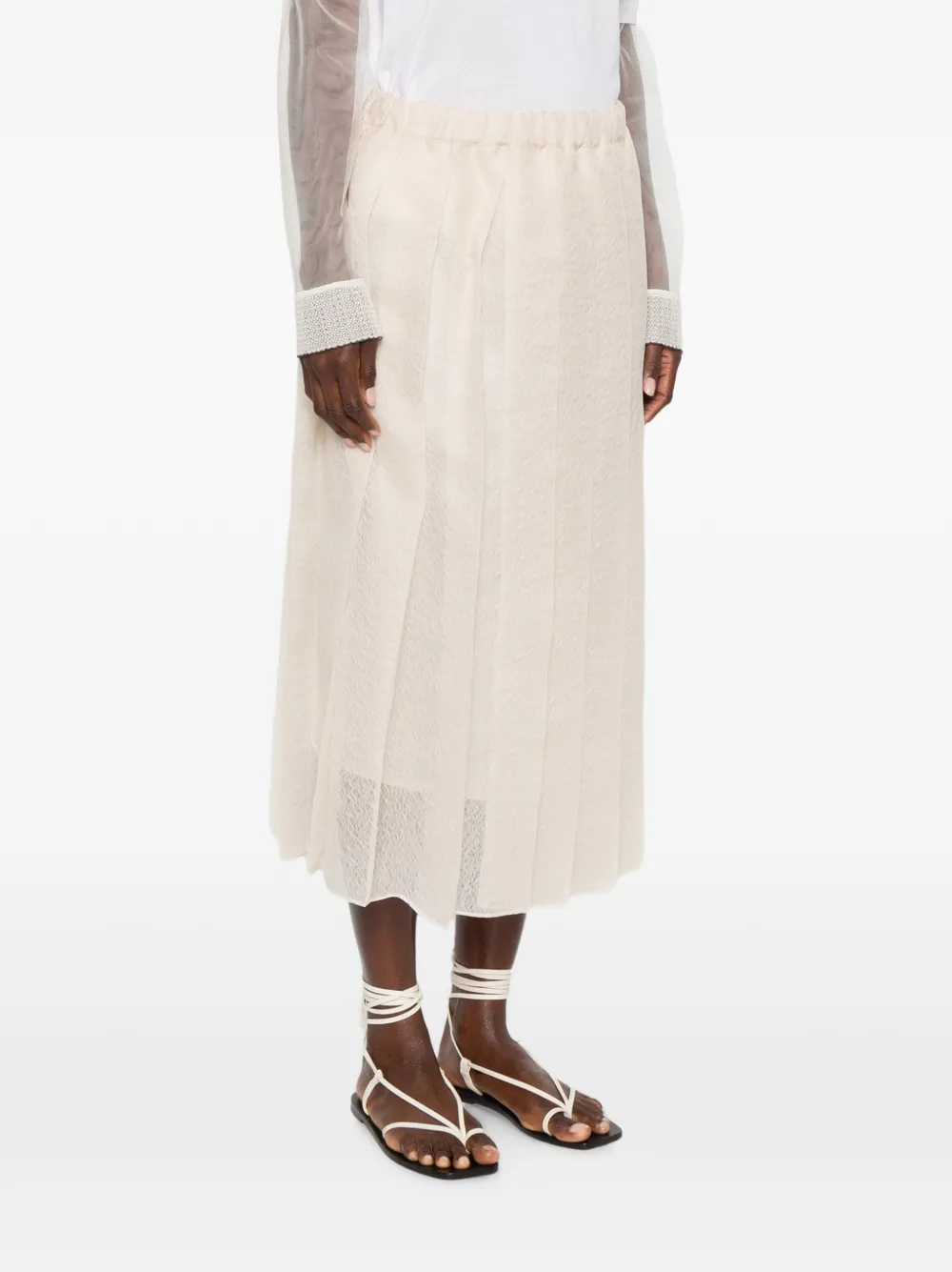 Fabiana Filippi Geplooide midi-rok Beige