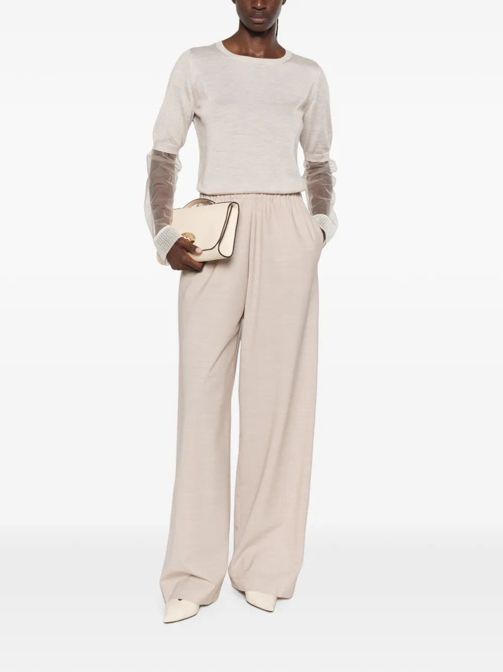 Fabiana Filippi Top met doorzichtig vlak Beige