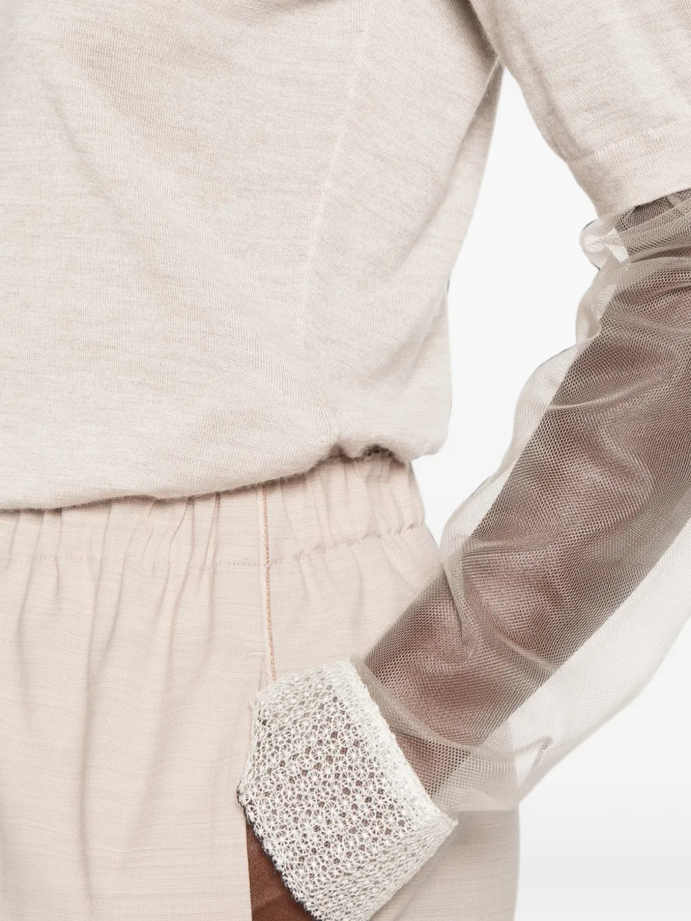 Fabiana Filippi Top met doorzichtig vlak Beige