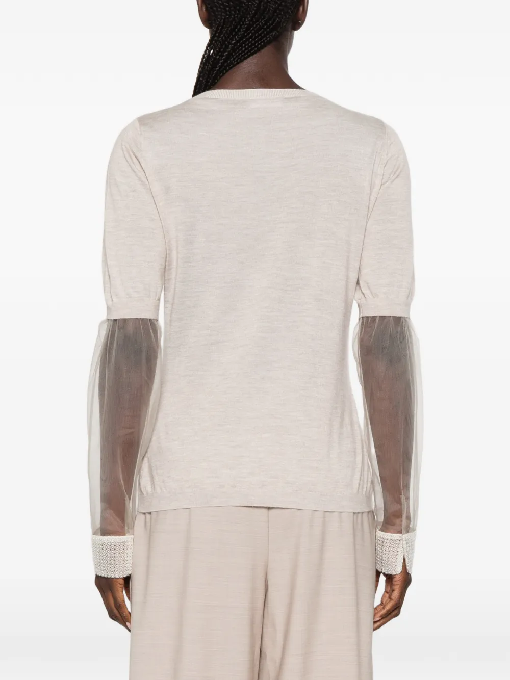 Fabiana Filippi Top met doorzichtig vlak Beige