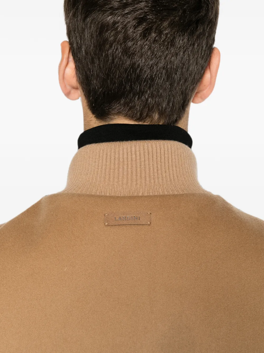 Lardini Button-up jack met geribbelde afwerking Beige