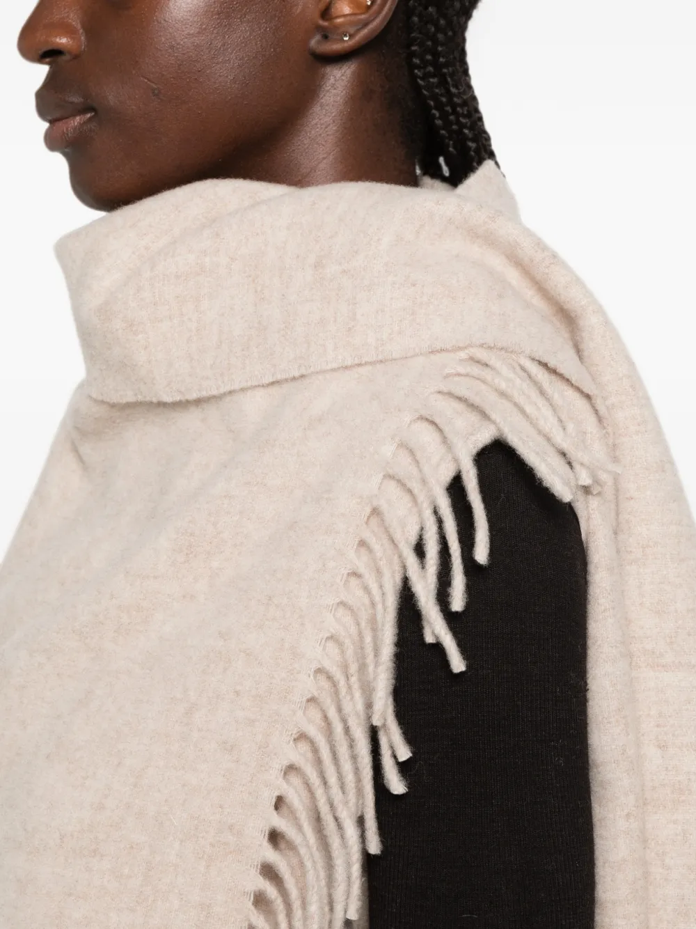 Fabiana Filippi Gilet met franje Beige