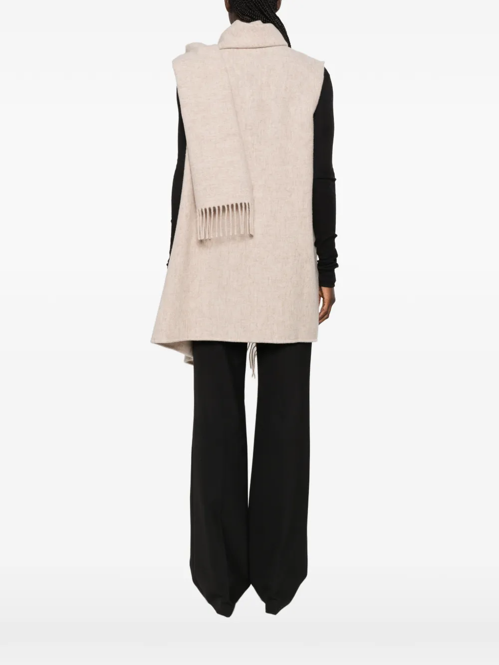 Fabiana Filippi Gilet met franje Beige