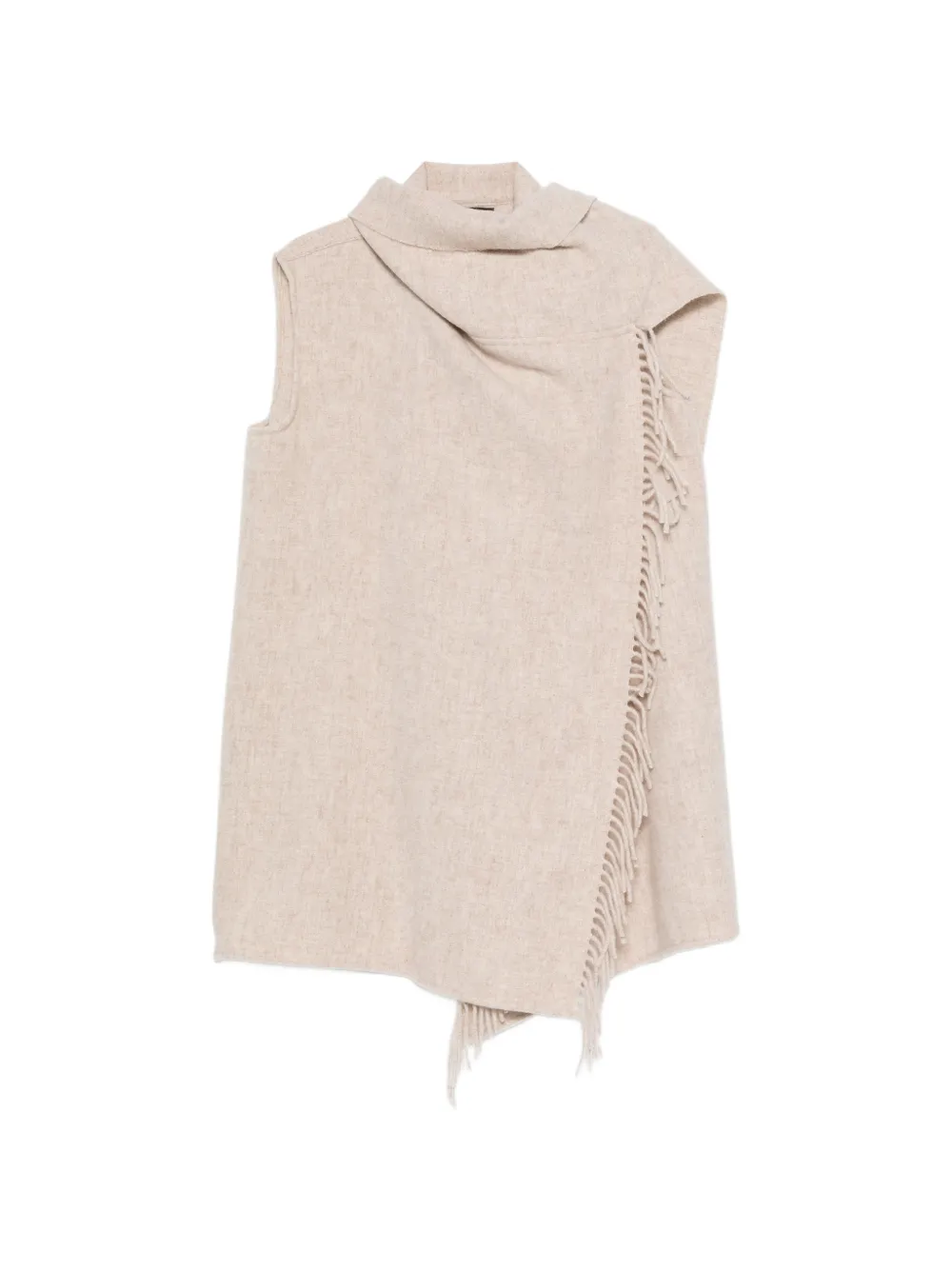 Fabiana Filippi fringe-trim sleeveless jacket - Nude