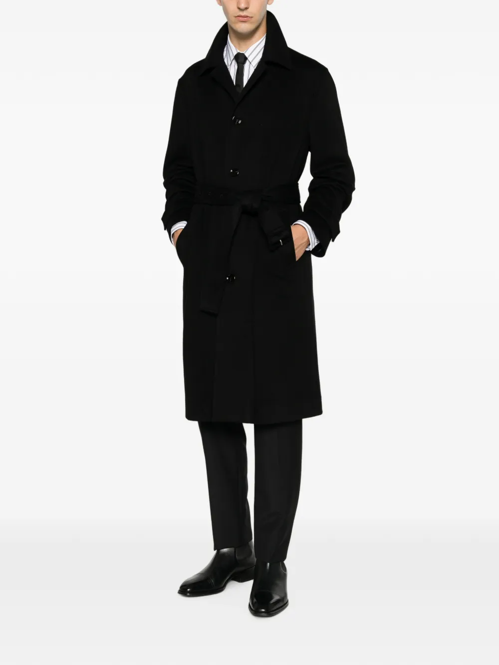 Lardini Jas met ceintuur Zwart