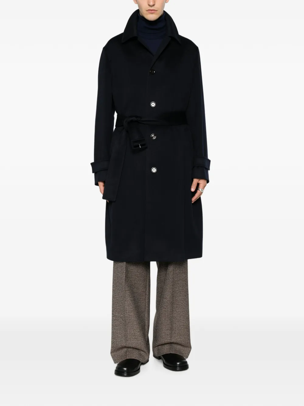 Lardini Jas met ceintuur en knopen Blauw