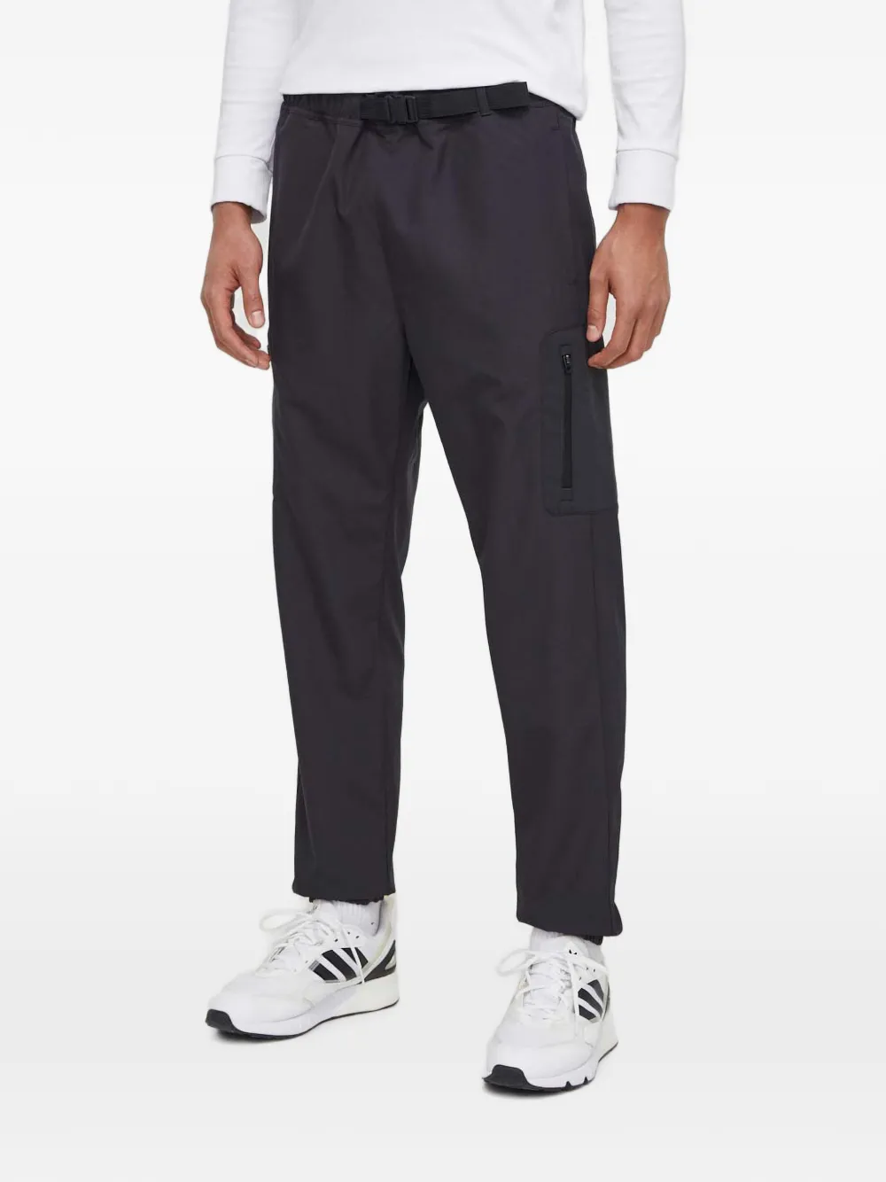 adidas belted zip-pocket track pants - Schwarz