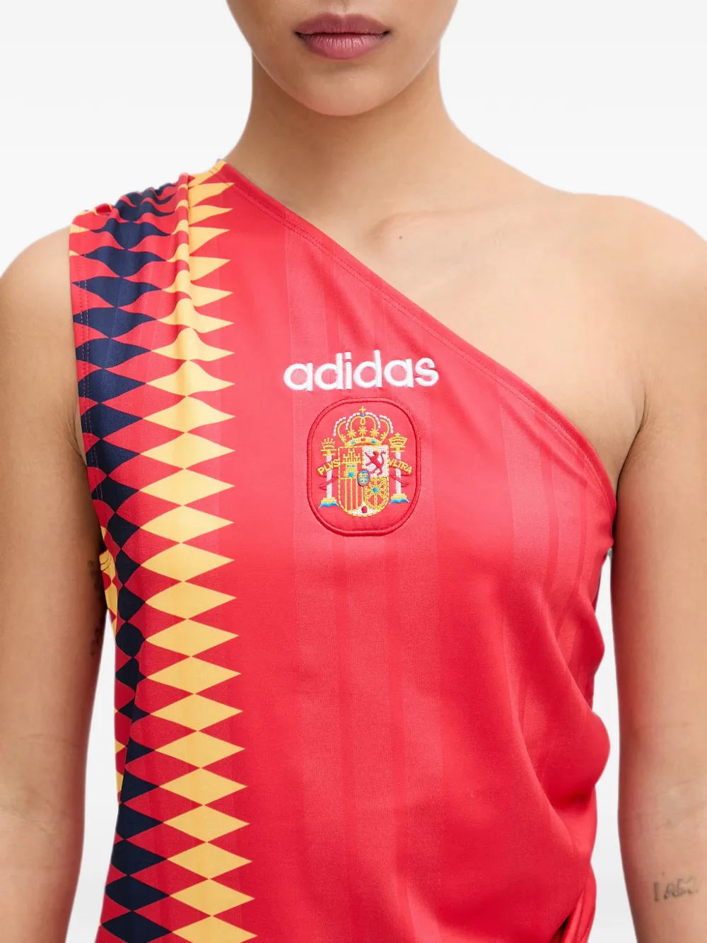 adidas Spain one-shoulder top Rood