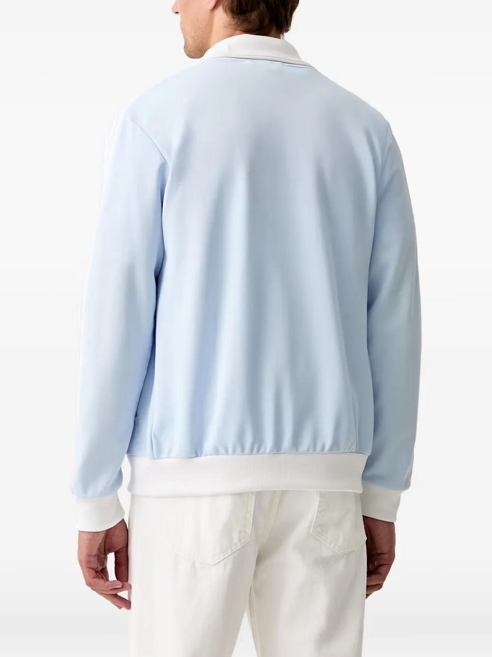 adidas embroidered-logo zip-up jacket Blauw