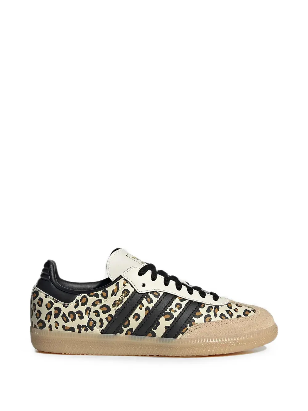 adidas Kids Samba OG leopard-print sneakers Beige