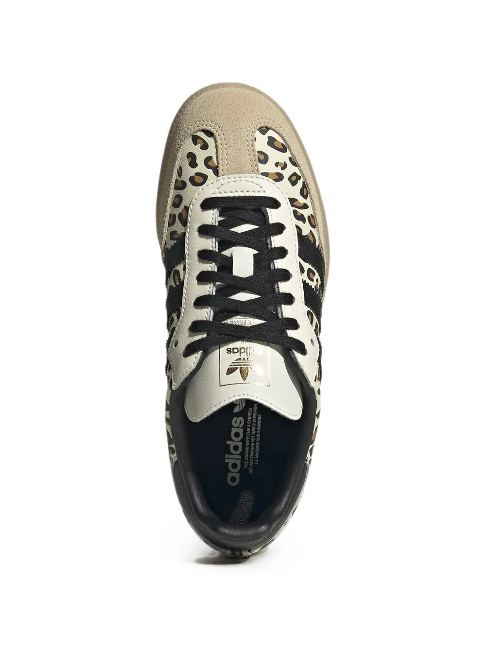 adidas Kids Samba OG leopard-print sneakers Beige
