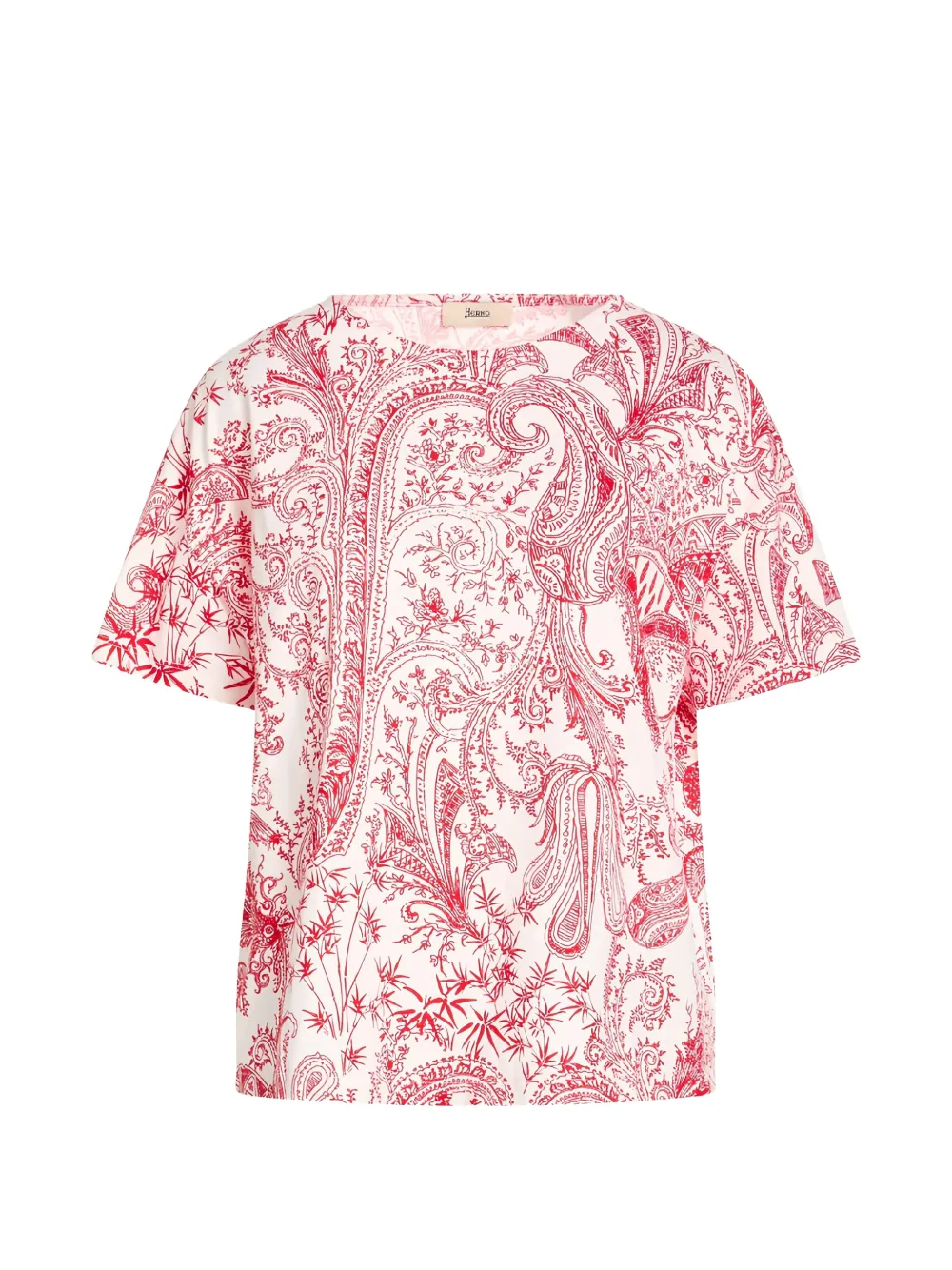Herno T-shirt met paisley-print Wit