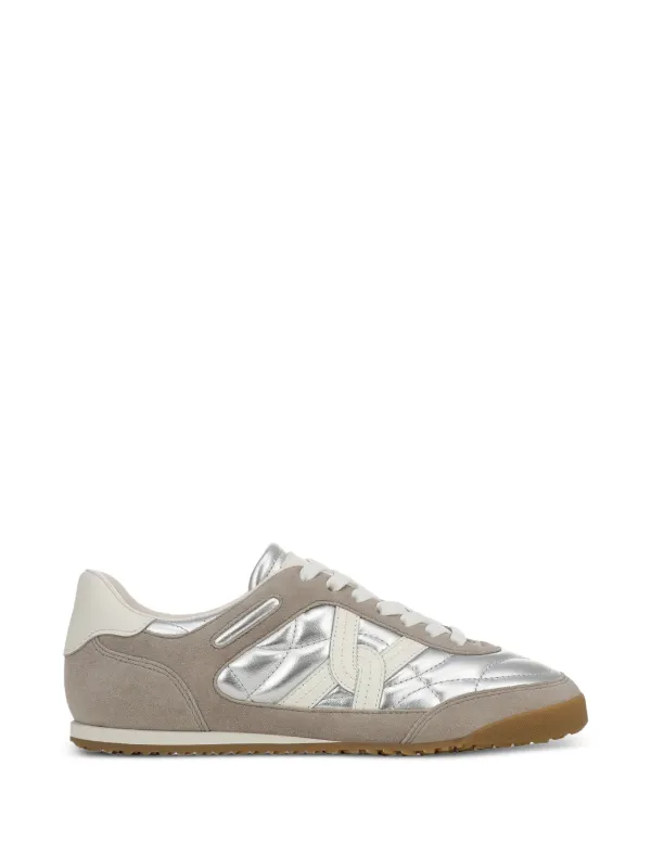 Veronica Beard Natalia Quilted Panel Sneakers in Silver