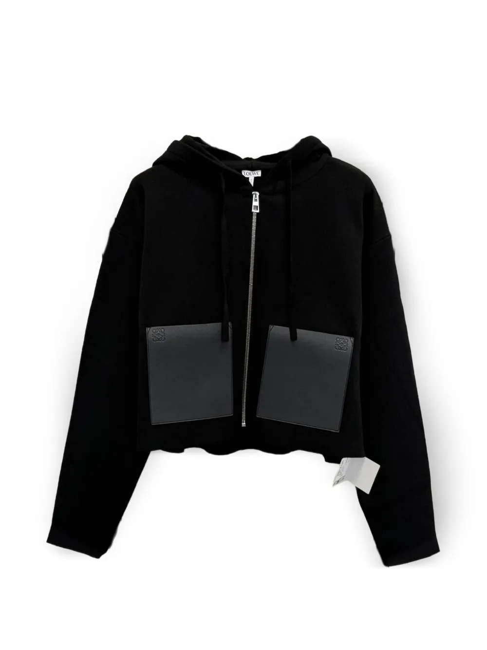 Loewe Zip-up Wool Hoodie In Black