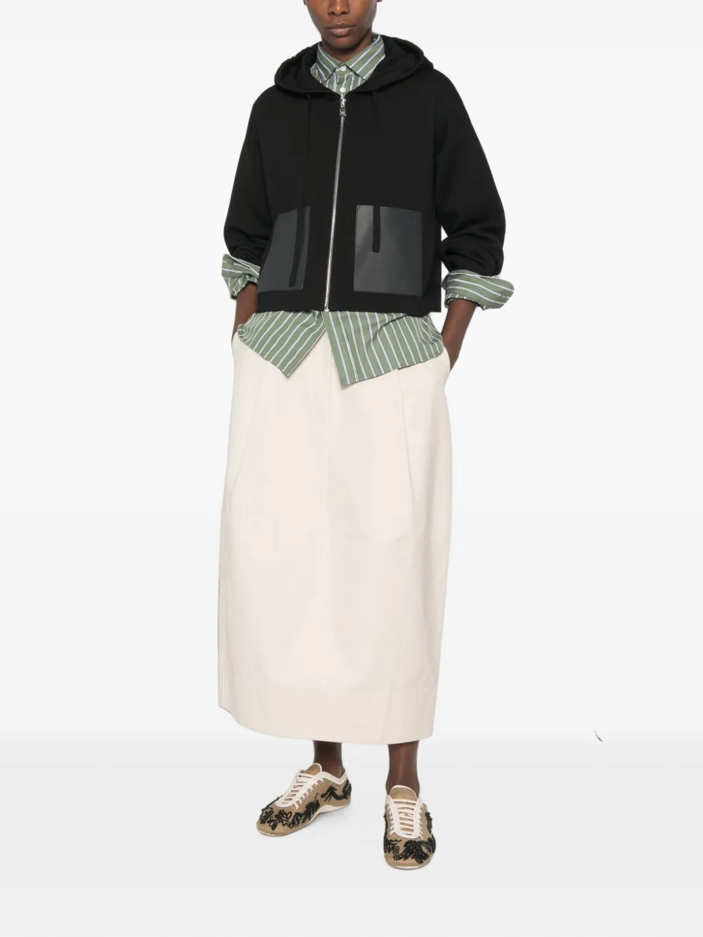 LOEWE Wollen hoodie met rits Zwart