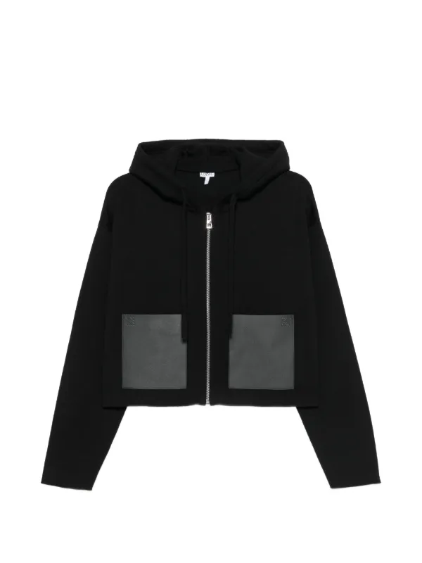Loewe Zip-up Hoodie in Wool in Black