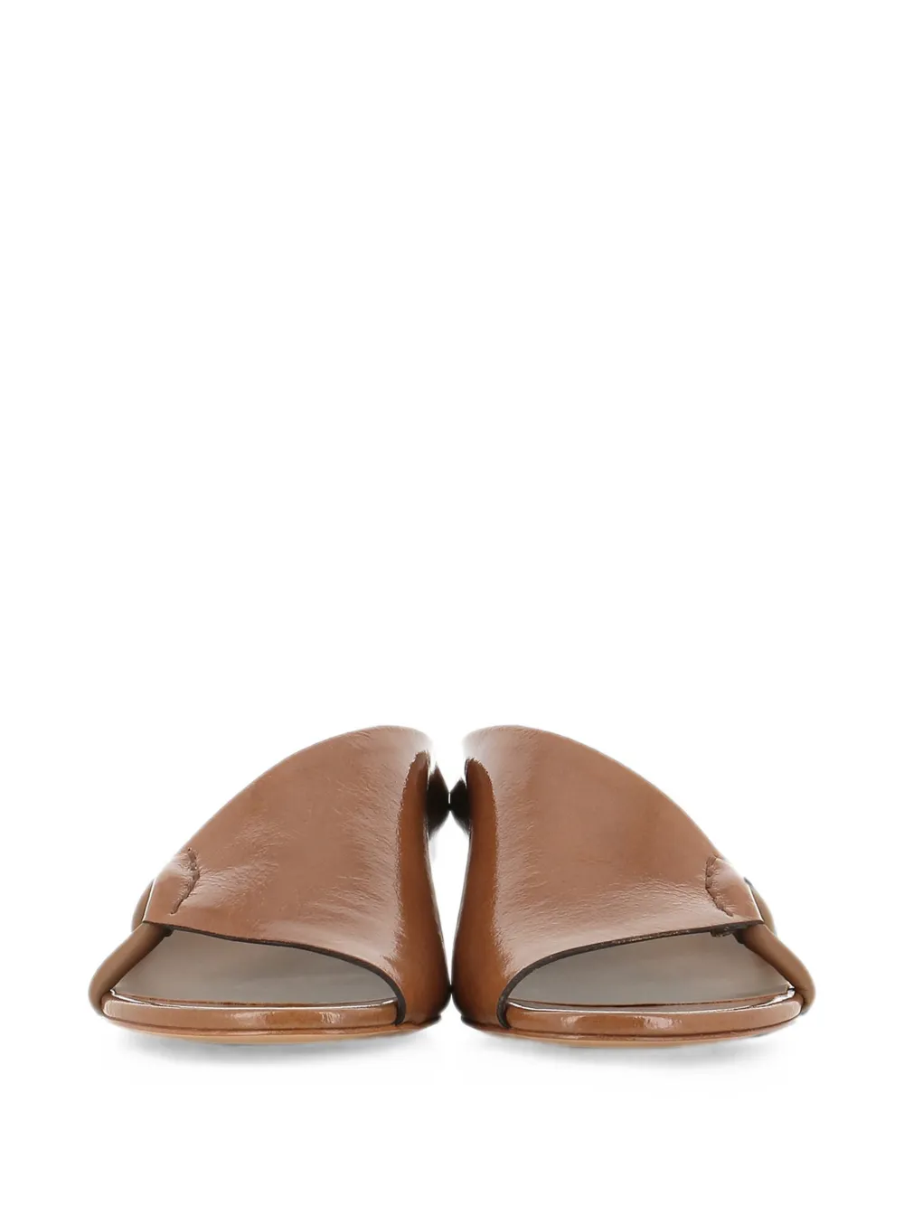 Del Carlo Ava asymmetric-strap leather sandals Bruin