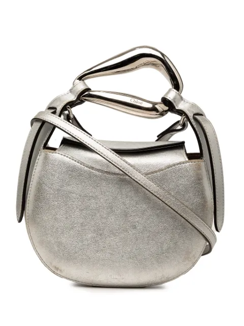 Chloé Pre-Owned 2021 Small Metallic Leather Kiss satchel