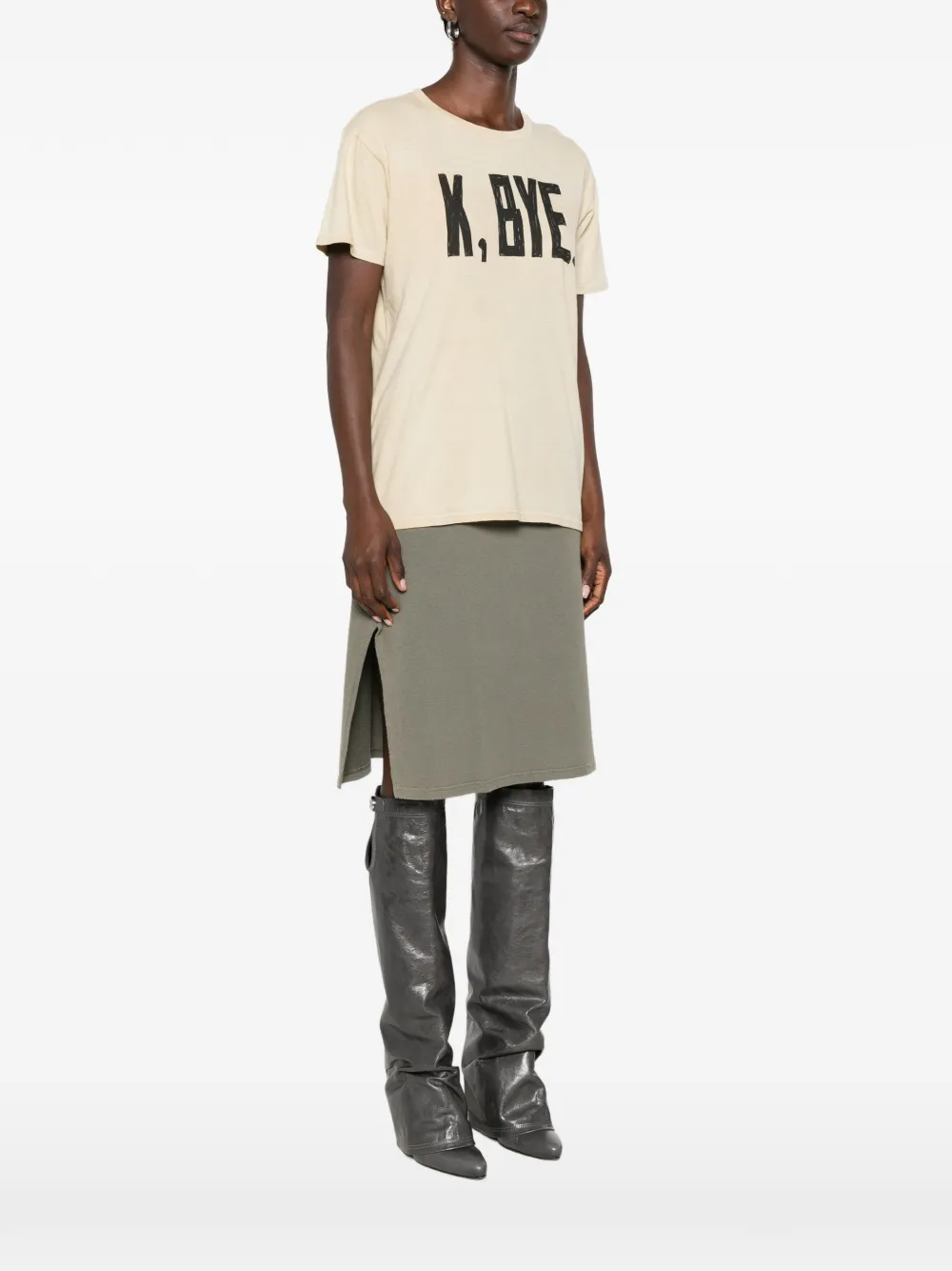 R13 K Bye Boy T-shirt Beige