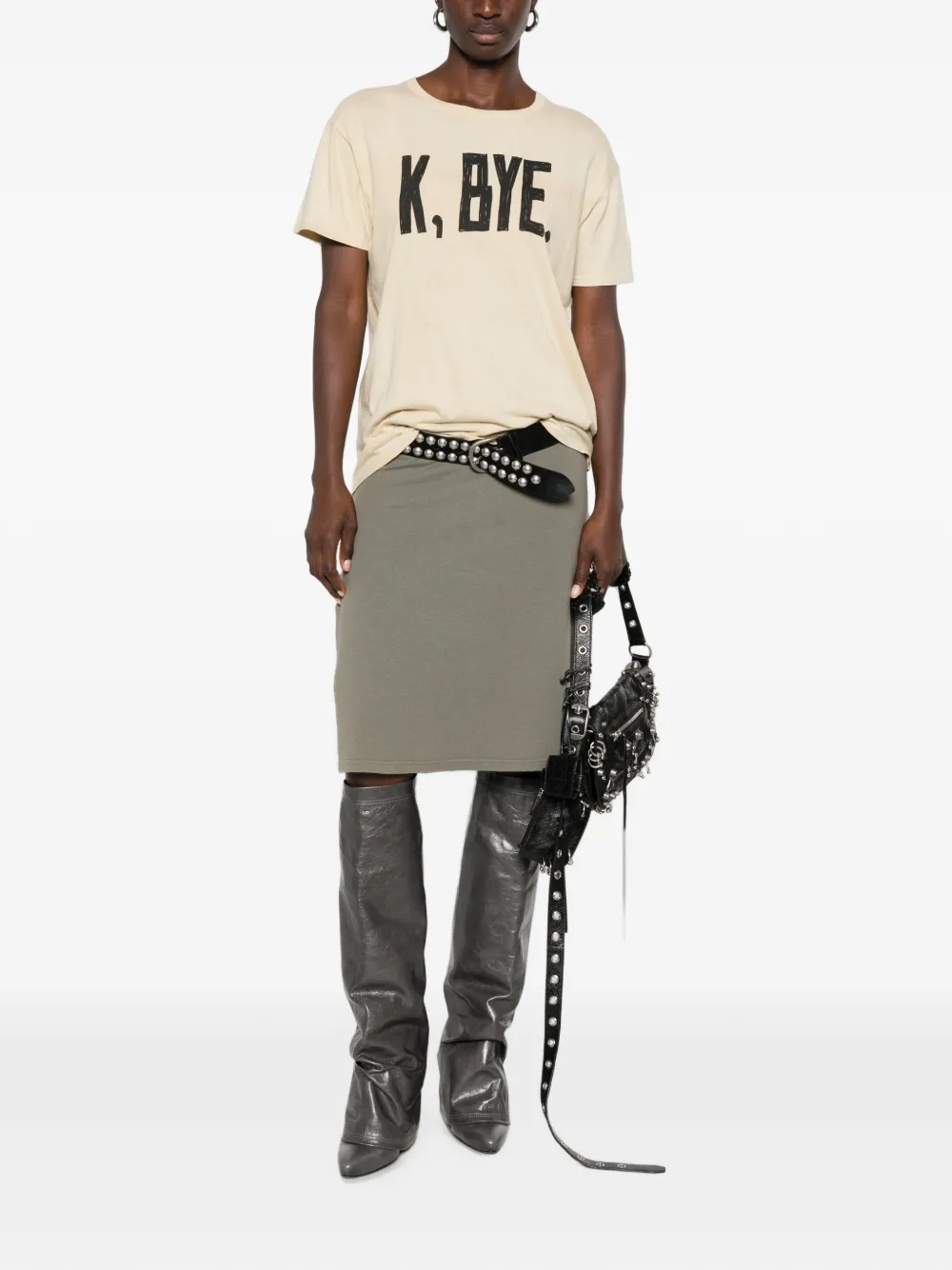 R13 K Bye Boy T-shirt Beige