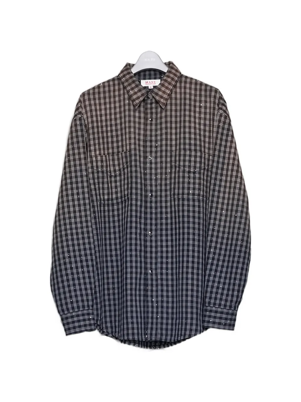 Masu Sequin-embellished Gingham Shirt In Black