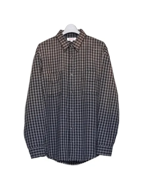 MASU sequin-embellished gingham shirt