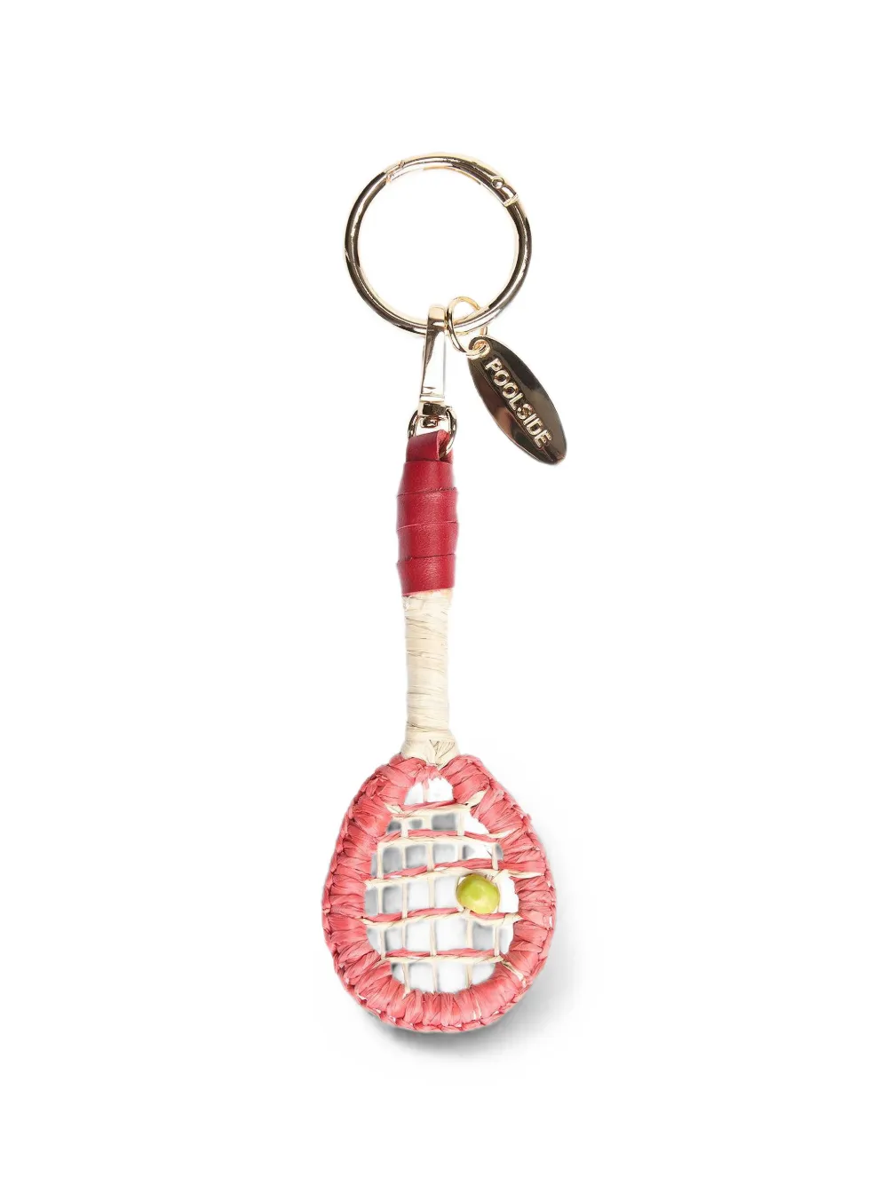 Poolside Woven Racquet Bag Charm In Pink