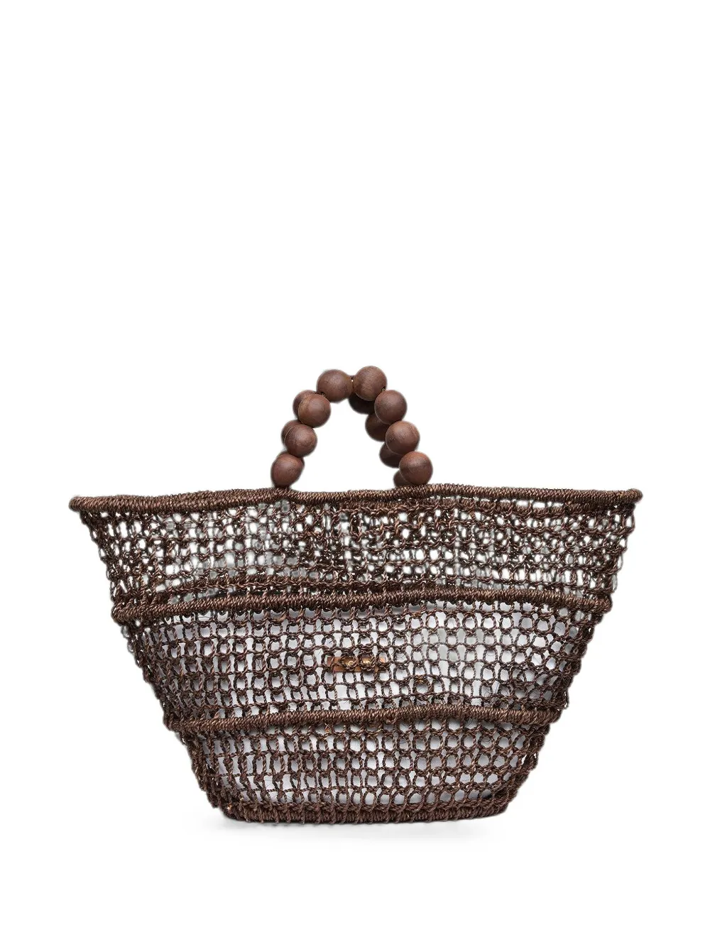 Poolside Comporta Beaded-handle Tote Bag In Brown