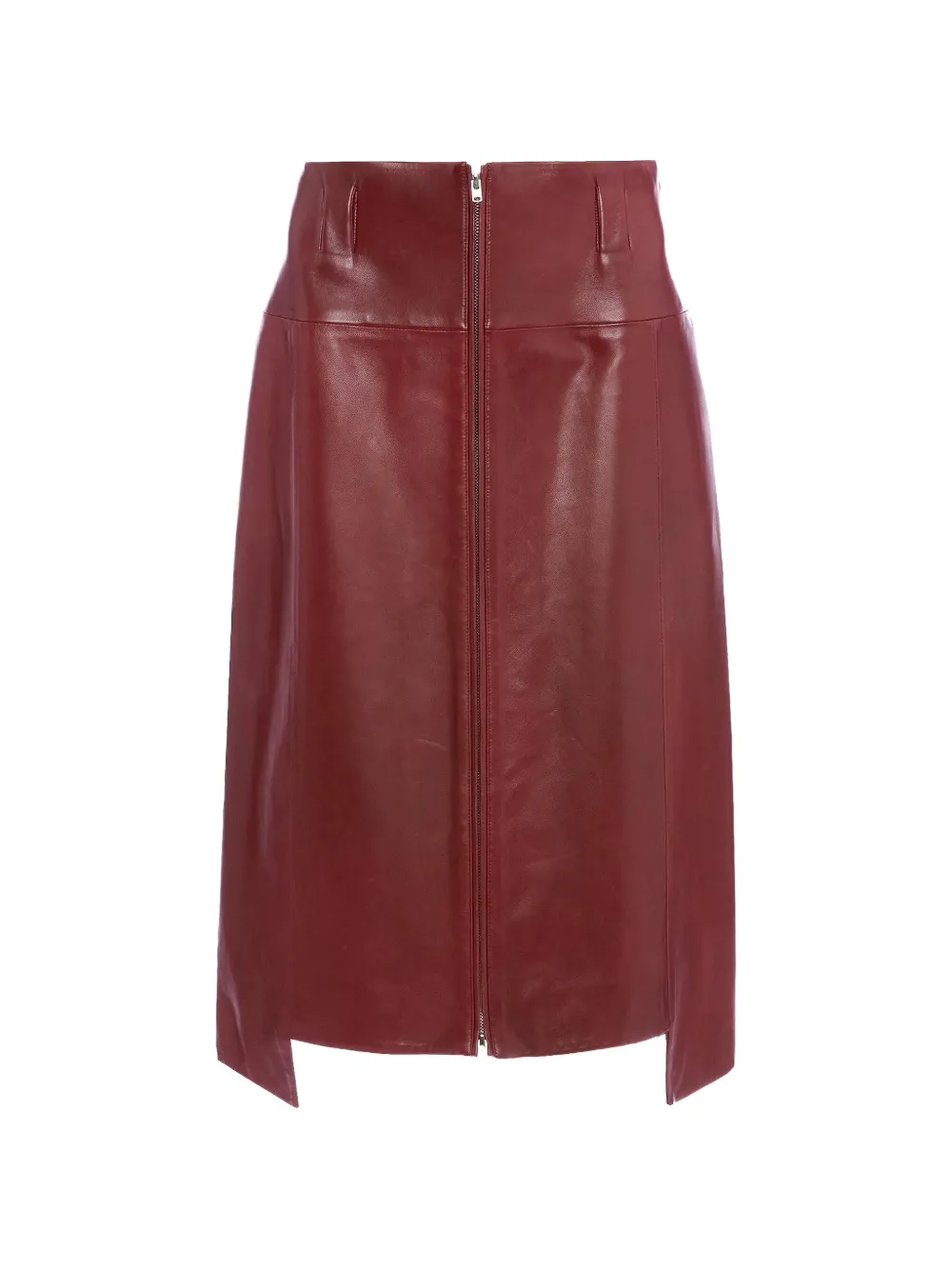 Victoria Beckham Gonna in pelle con zip - Rosso