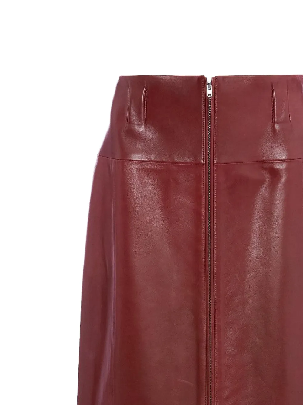 Victoria Beckham Leren rok met rits aan de voorzijde Rood