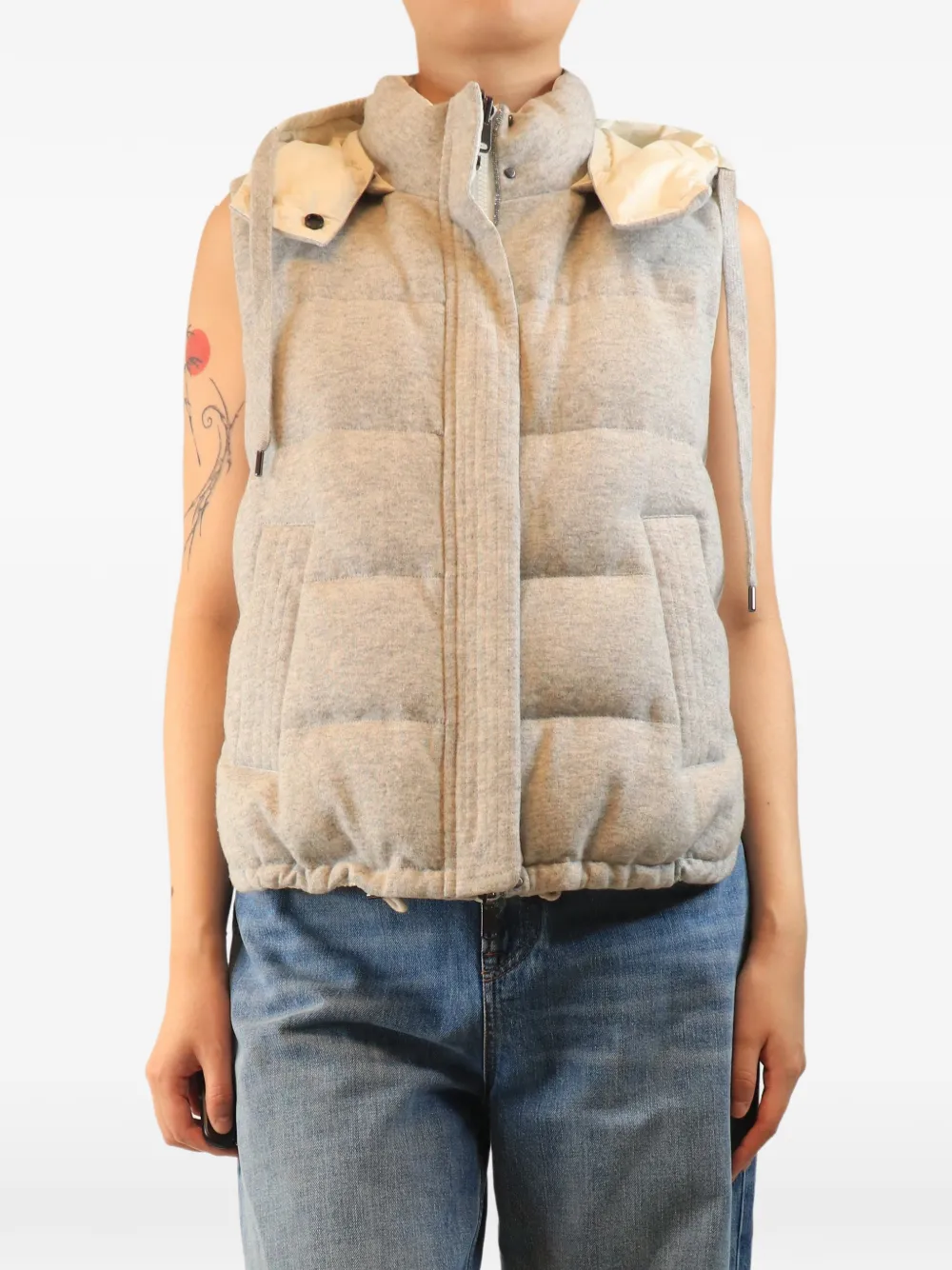 Brunello Cucinelli Vintage Wendbare Steppweste - Grau