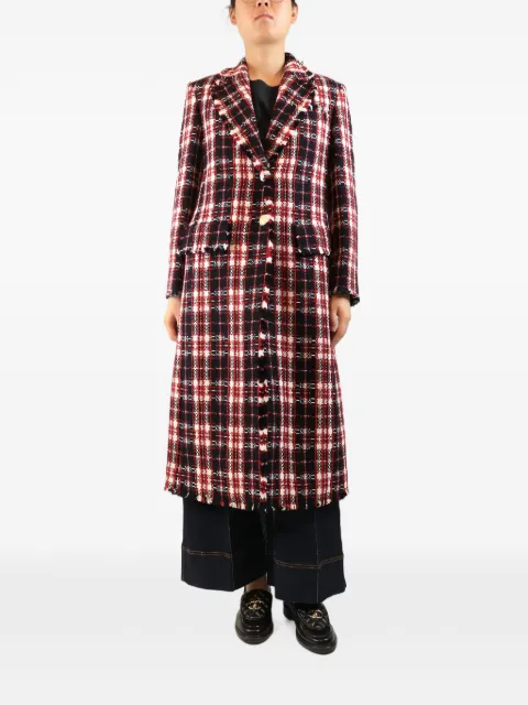 Thom Browne tartan check single-breasted coat