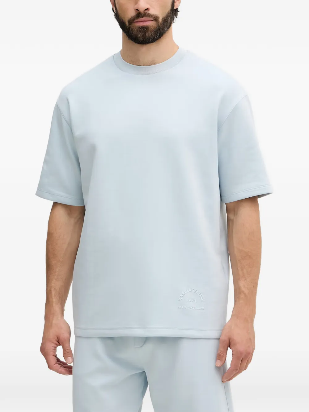 Karl Lagerfeld logo-embossed crew-neck T-shirt - Blau