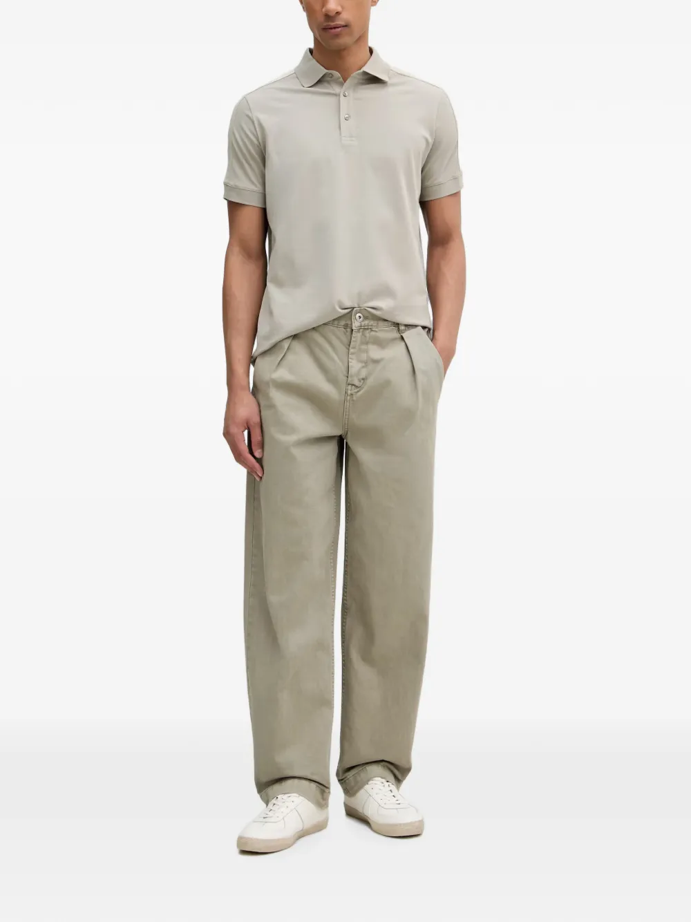 Karl Lagerfeld Poloshirt met logoband Grijs