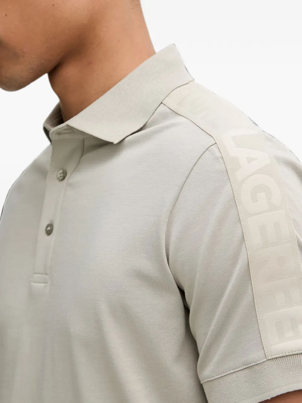 Karl Lagerfeld Poloshirt met logoband Grijs